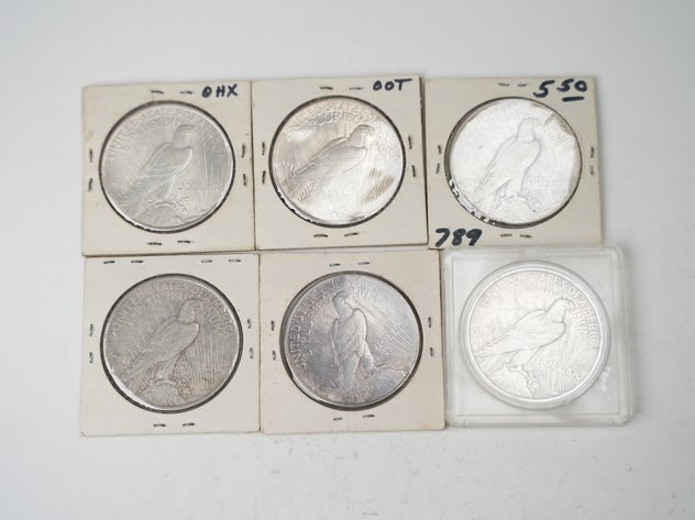 Image for (6) Peace Dollars (3) 1923, (2) 1924, and 1934
