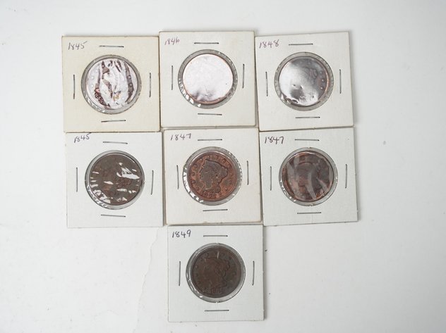 Image for (7) Braided Hair Large Cents, (2) 1845, 1846, (2) 1847, 1848, and 1849