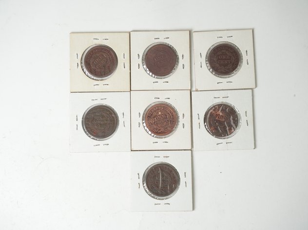 Image for (7) Braided Hair Large Cents, (2) 1845, 1846, (2) 1847, 1848, and 1849