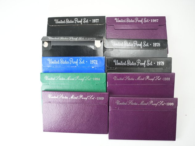 Image for (10) US Proof Sets 1972, 1975, 1977-79, 1987-90, 1994