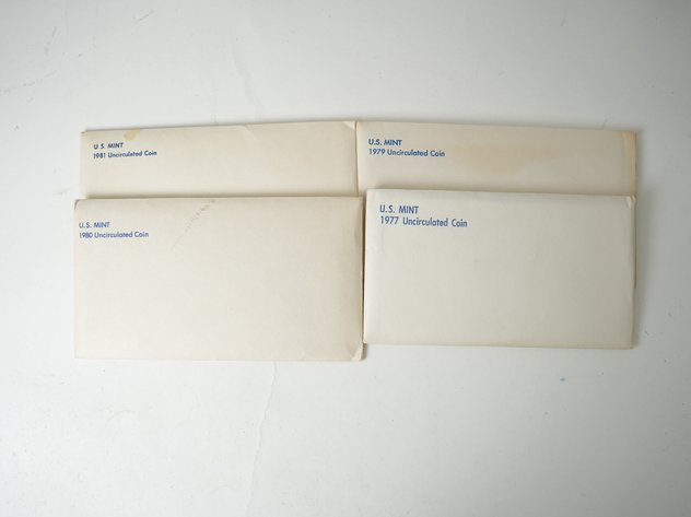 Image for (4) US Mint Uncirculated P and D Coin Sets 1977, 1979-1981