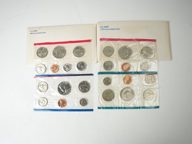 Image for (4) US Mint Uncirculated P and D Coin Sets 1977, 1979-1981