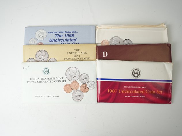 Image for (6) US Mint Uncirculated P and D Coin Sets 1984, 1987-1990, and 1998