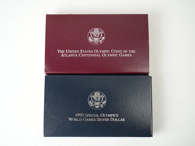 Image for (2) 1995 Olympic Games Coins, (1) Special Olympics World Games Silver Dollar, and (1) Clad Half Dollar (Baseball)