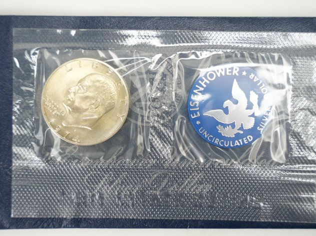 Image for (5) Eiseinhower Proof Silver Dollars, (4) 1974 and (1) 1973