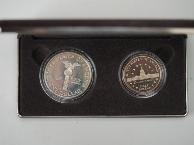 Image for 1989 US Congressional Coin Set with Silver Dollar and Clad Half Dollar