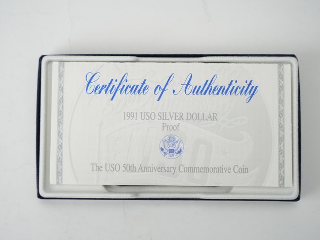 Image for 1991 USO 50th Anniversary Commemorative Silver Coin