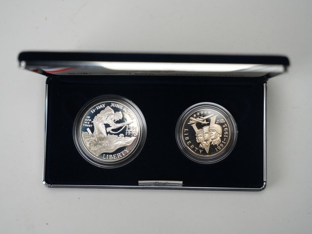 Image for 1991-1995 World War II 50th Anniversary Commemorative Coin Set with Silver Dollar and Clad Half Dollar