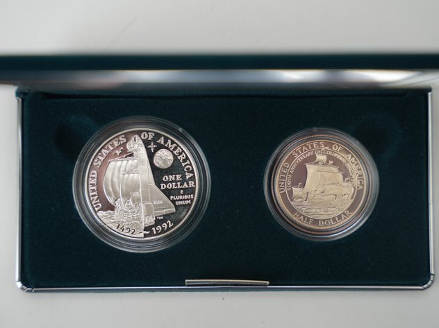 Image for 1992 Columbus Quincentenary Coin Set with Silver Dollar and Clad Half Dollar