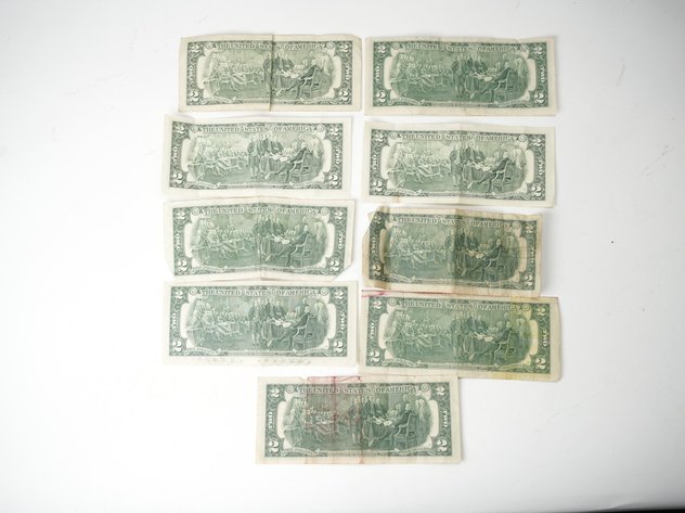 Image for (9) $2 Federal Reserve Notes (7) 1976 and (2) 1995
