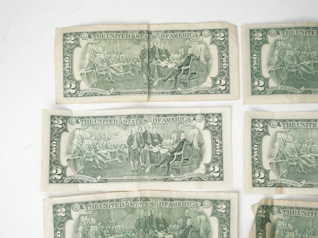 Image for (9) $2 Federal Reserve Notes (7) 1976 and (2) 1995