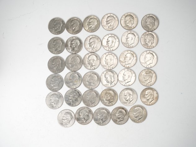 Image for (35) Eisenhower Dollars, (21) 1972, (13) 1974, and 1977