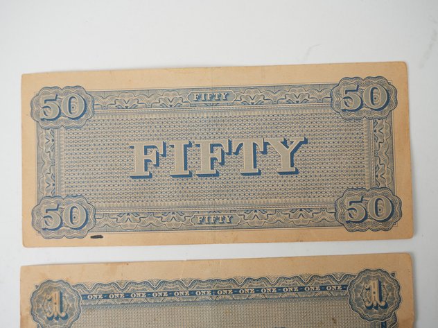 Image for (2) 1864 Confederate States Notes $50 and $1 REPRODUCTION