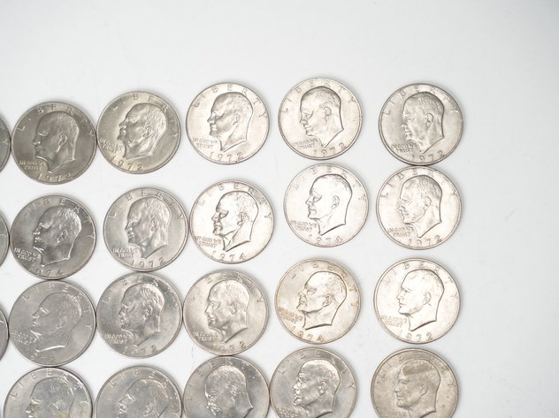 Image for (35) Eisenhower Dollars, (21) 1972, (13) 1974, and 1977