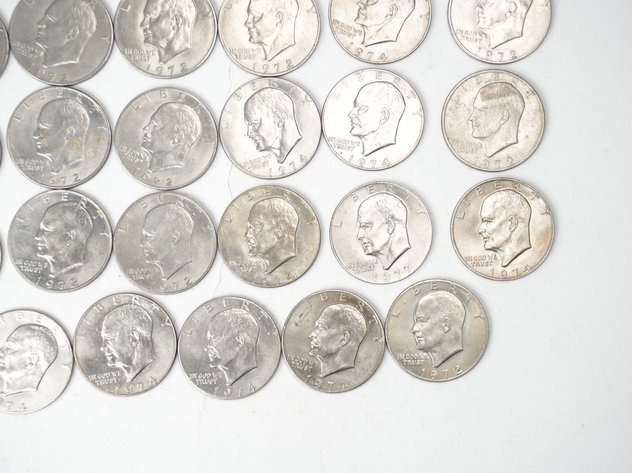 Image for (35) Eisenhower Dollars, (21) 1972, (13) 1974, and 1977
