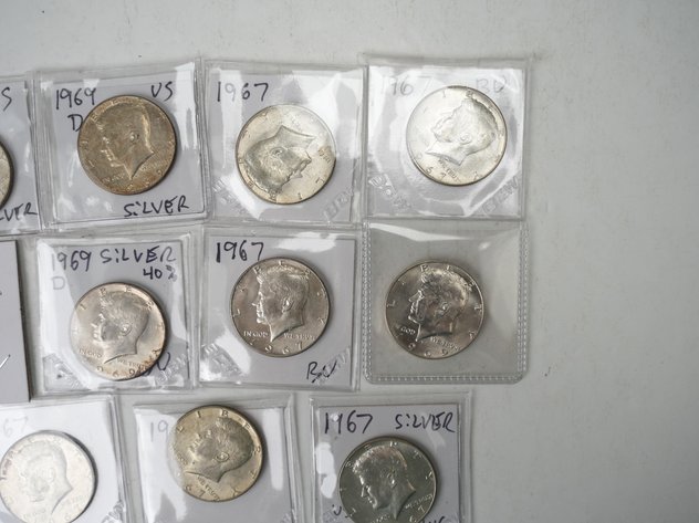 Image for (13) Kennedy Half Dollars (40% Silver) 1966, (9) 1967, and (3) 1969 D