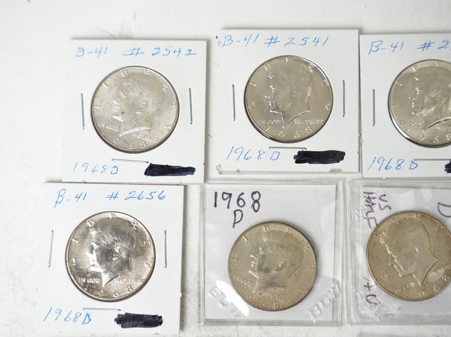 Image for (13) 1968 D Kennedy Half Dollars (40% Silver)
