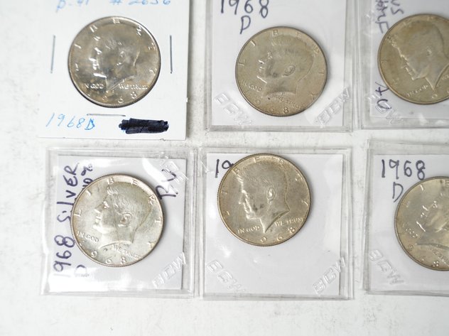 Image for (13) 1968 D Kennedy Half Dollars (40% Silver)