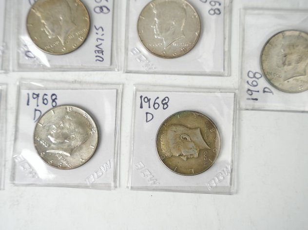 Image for (13) 1968 D Kennedy Half Dollars (40% Silver)