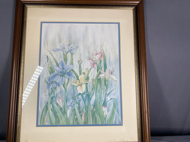 Image for (2) Framed and Signed Floral Prints