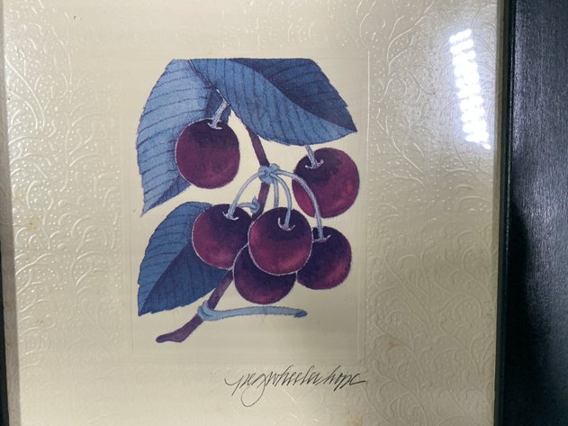 Image for (2) Fruit Themed Framed Lithograph's Signed by Artist Peg Wheeler Hope