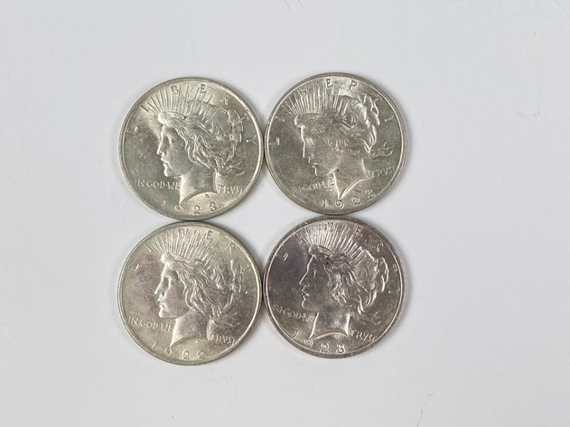 Image for (4) Peace Dollars, 1922 and (3) 1923