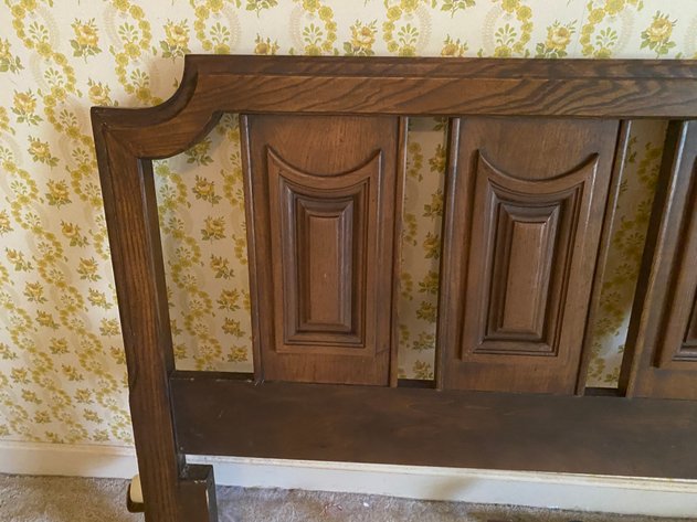 Image for (6) Wooden Full-Size Headboard and Rails