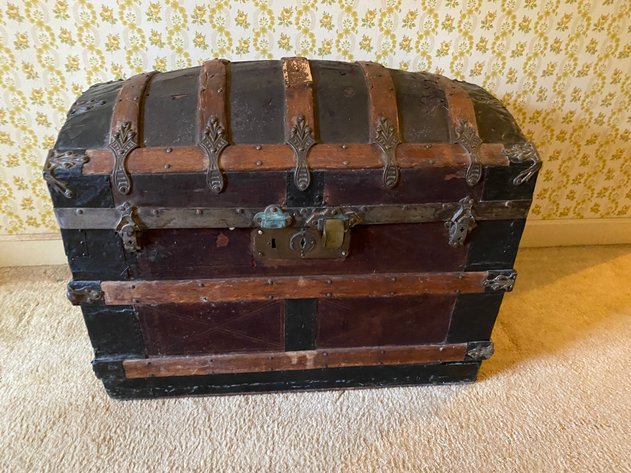 Image for Antique Camelback (Dome-Top) Steamer Trunk