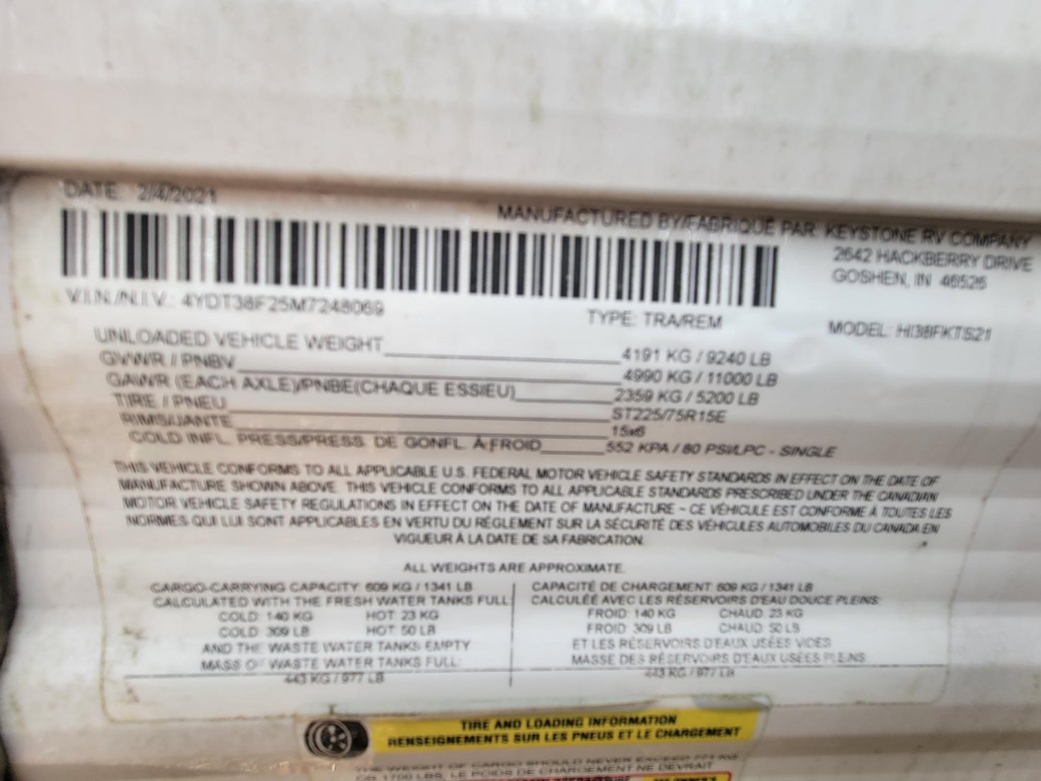 Image for 2021 Keystone RV Hideout 38FKTS