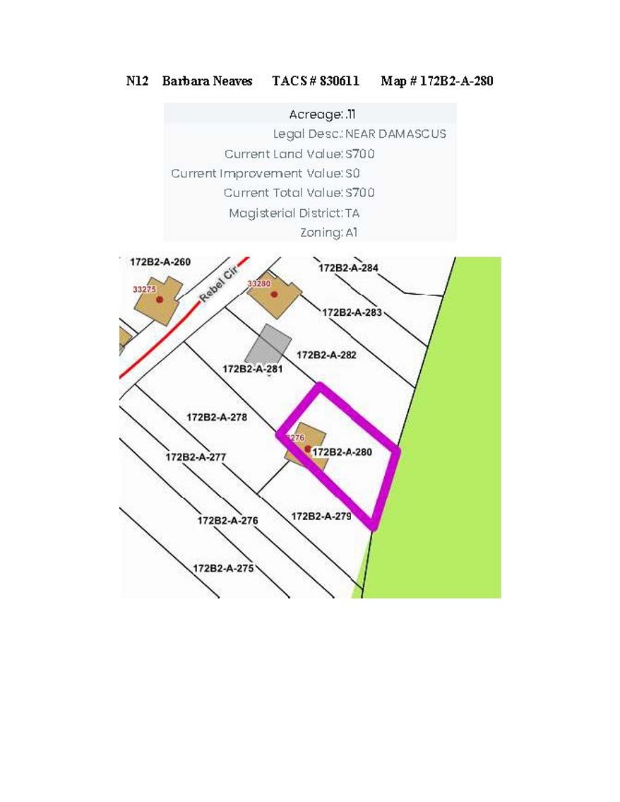Image for NJS12 - 33276 Rebel Circle, Damscus, 0.11 acre +/-