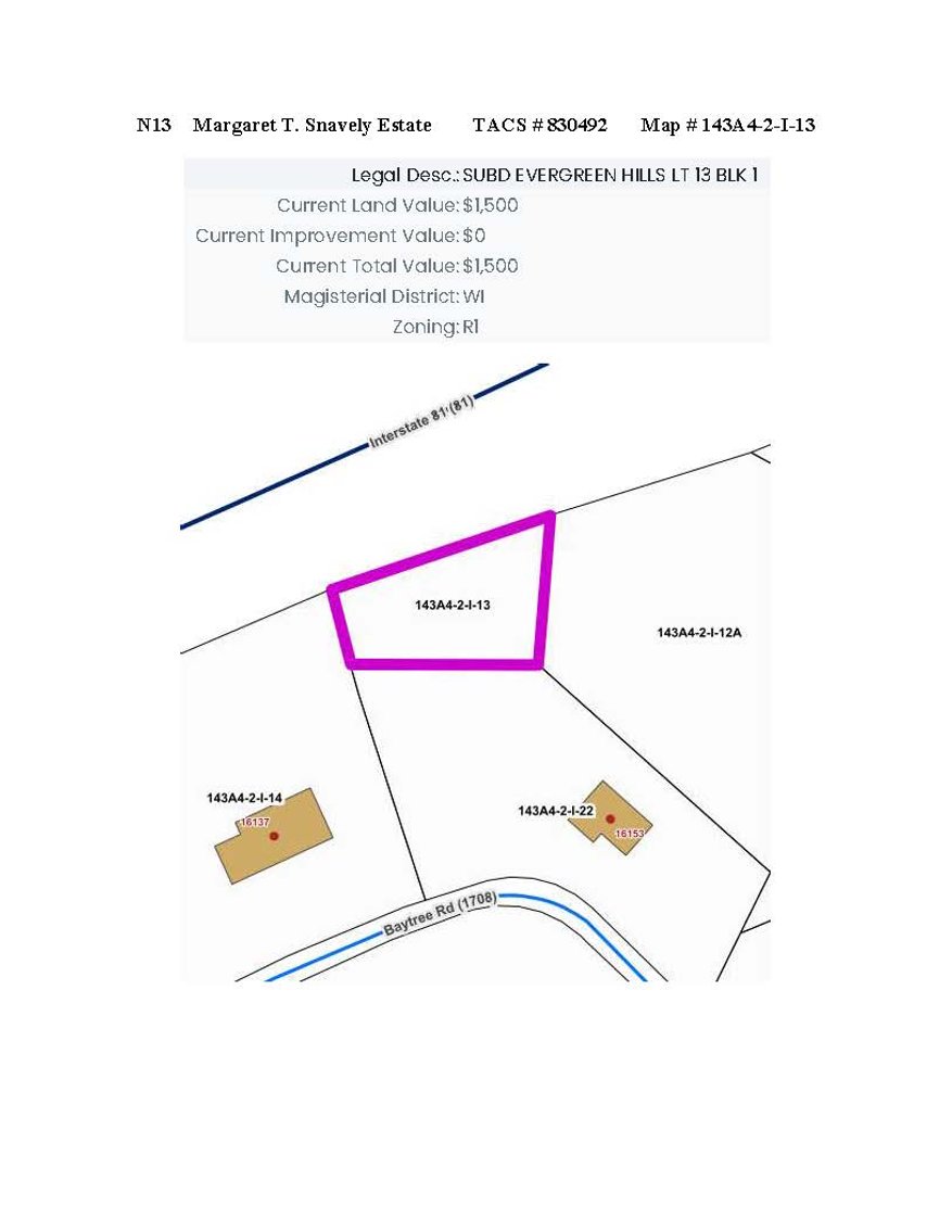 Image for NJS13 - Lot 13 Block 1, Evergreen Hills Subdivision, off of Baytree Road