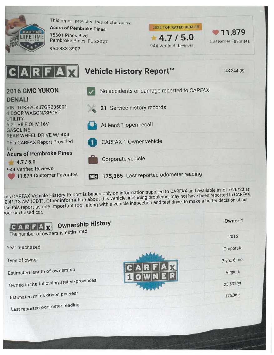 Image for 2016 GMC Yukon Denali