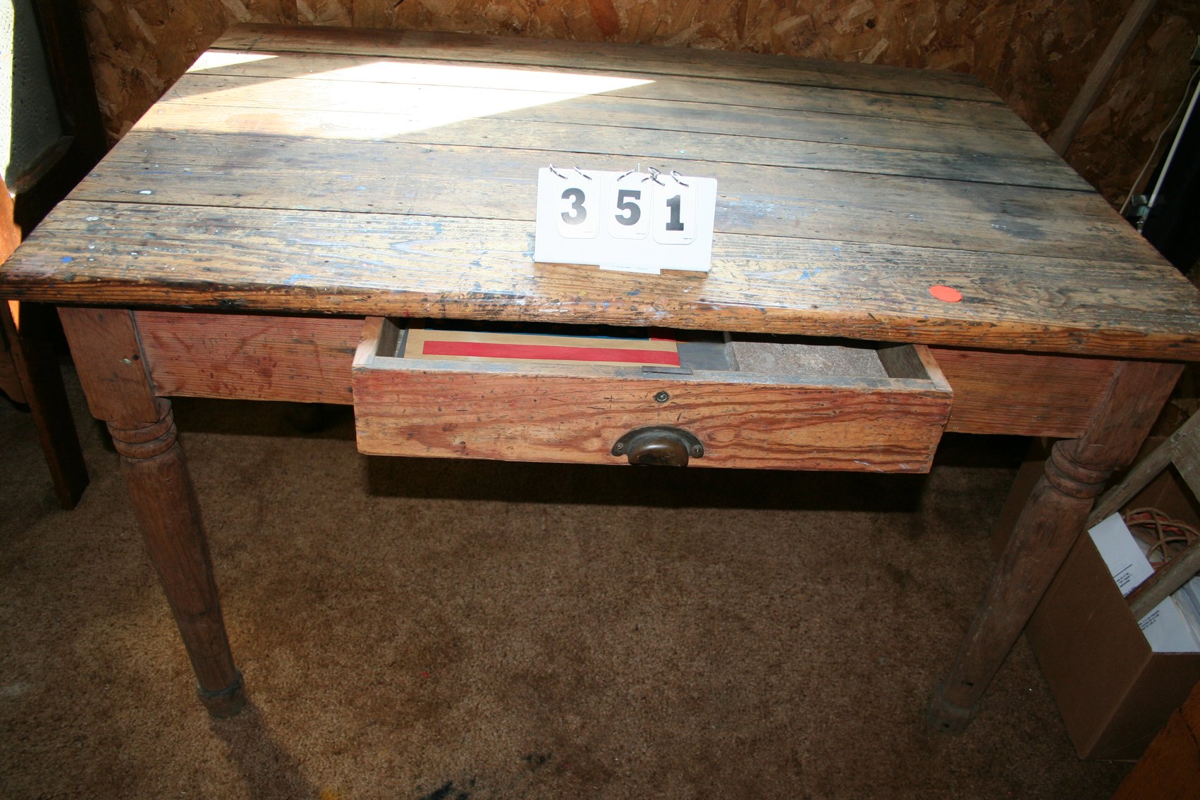 Image for Primative Table Turned Legs Pine 50