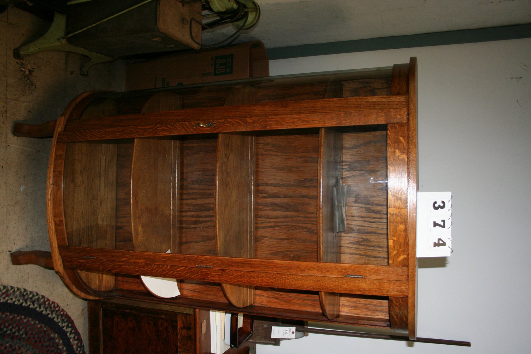 Image for Oak Curved Glass China Cabinet 36