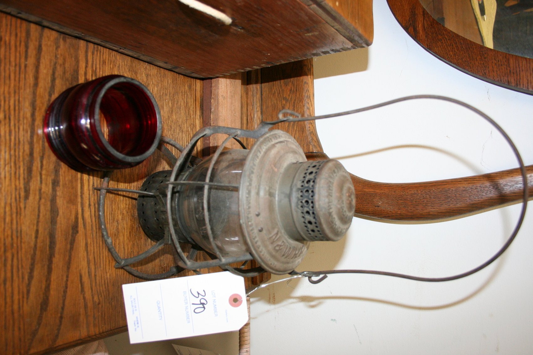 Image for N&W RR Lantern / Red Globe