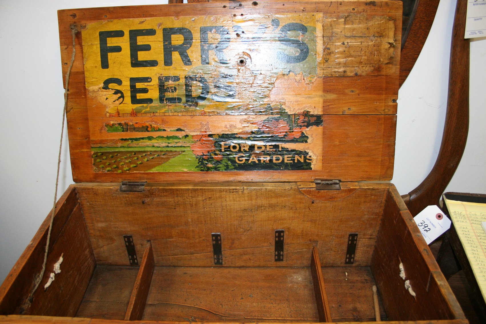 Image for Antique Pine Seed Box Dove Tailed 26