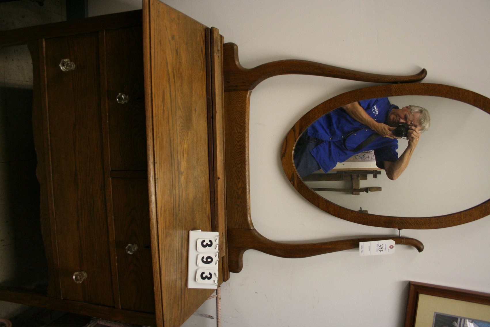 Image for Oak Dresser With Oval Mirror 38