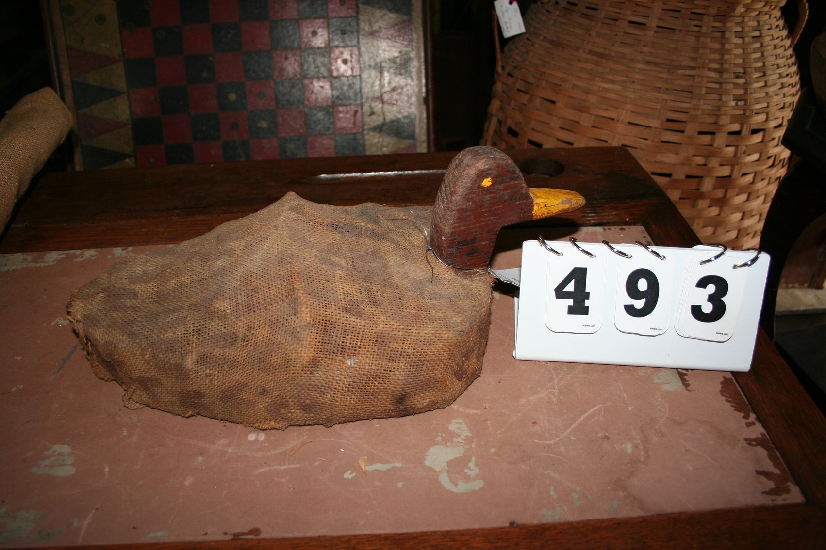 Image for Antique Duck Decoy Wood & Burlap (Very Old)
