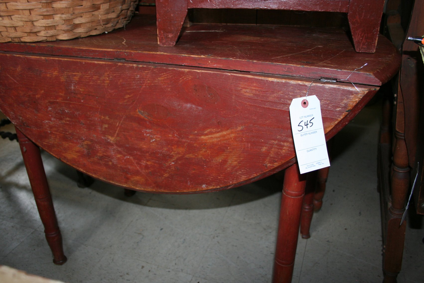 Image for Primitive Drop Leaf Table Turned Legs
