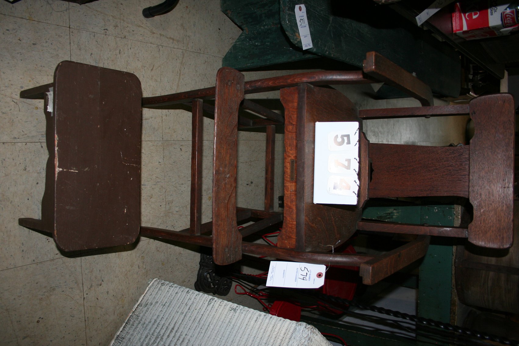 Image for Oak High Chair / Foot Stool