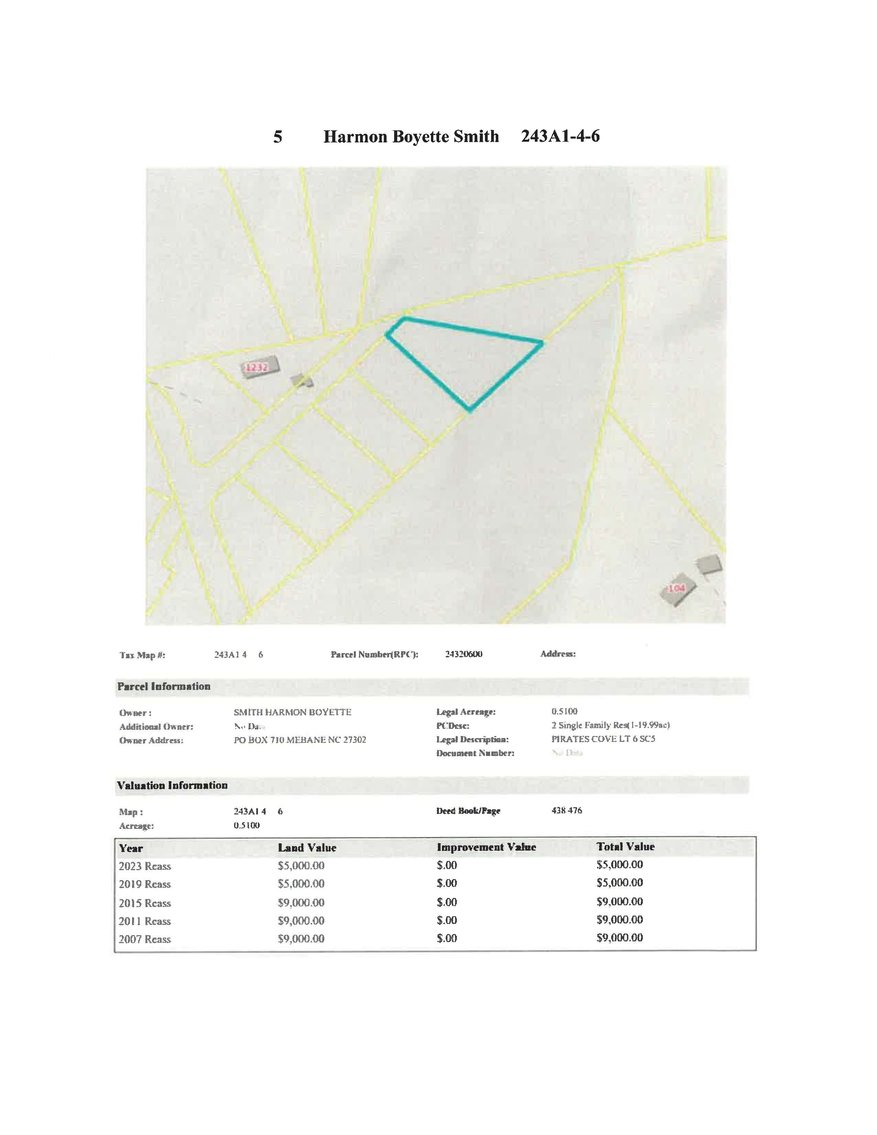 Image for NJ5 - 0.51 acre +/- off Buccaneer Road, Pirates Cove Lot 6 Sec 5