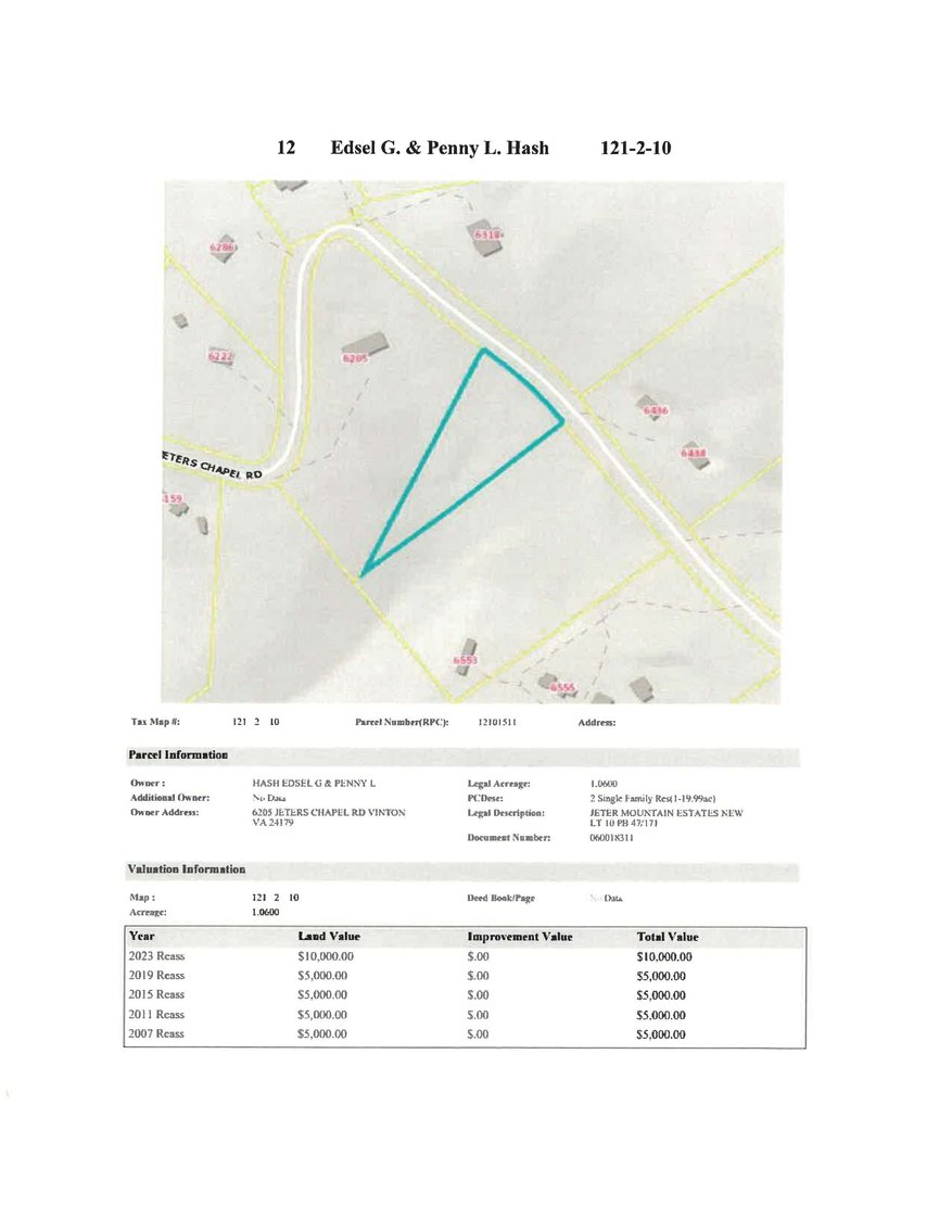 Image for NJ12 - 1.06 acre +/- on Jeters Chapel Road, Jeter Mountain Estates, New Lot 10
