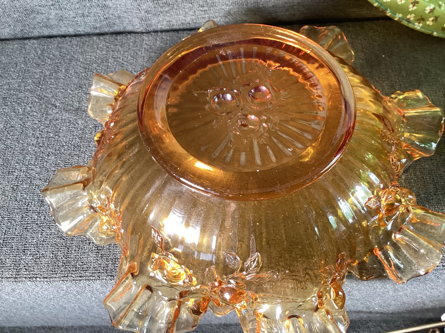 Image for Amber Ruffled Bowl and More