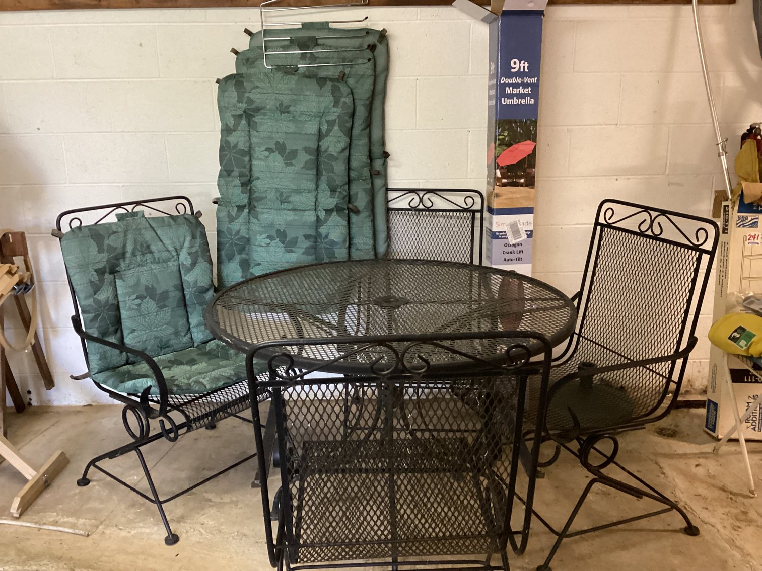 Image for Iron Mesh Outdoor Dining Table with 4 Chairs