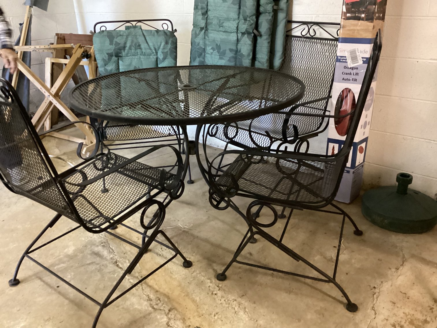 Image for Iron Mesh Outdoor Dining Table with 4 Chairs