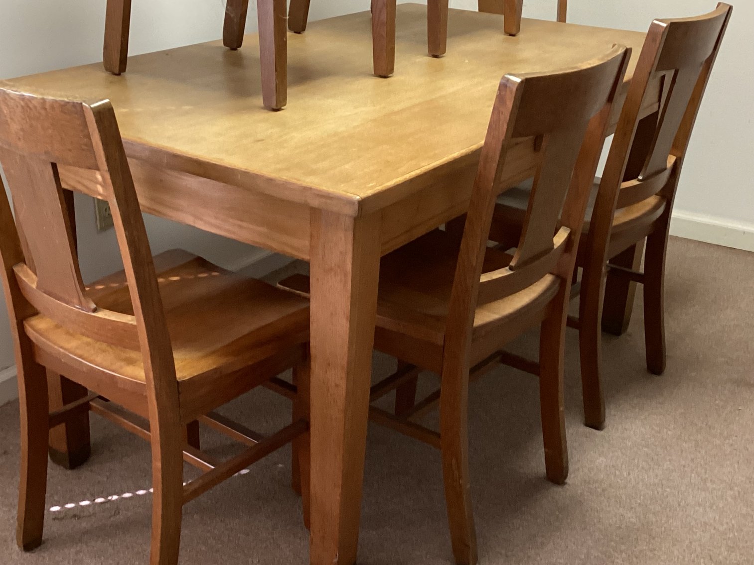 Image for Marion College Library Table & 6 Chairs