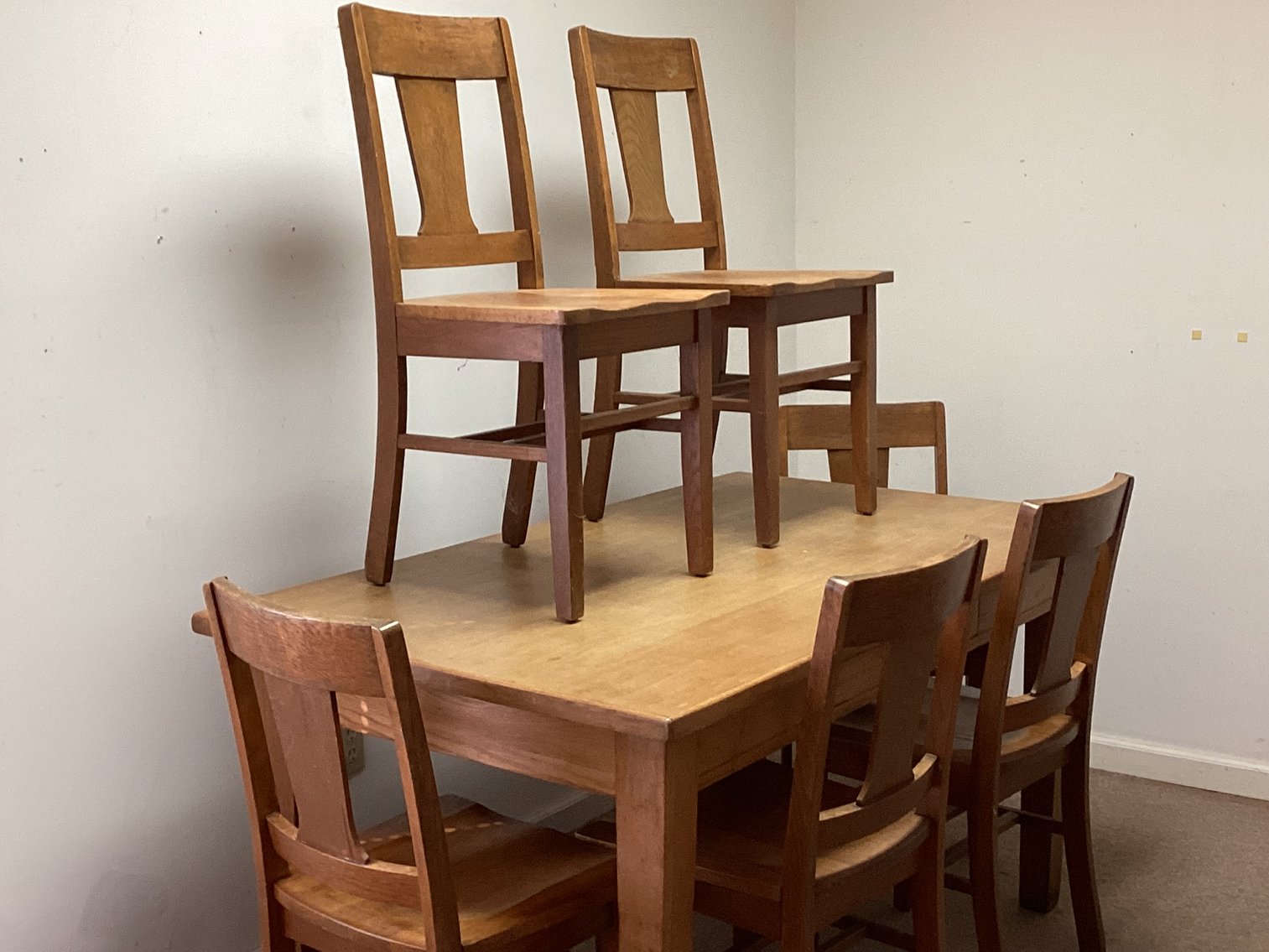 Image for Marion College Library Table & 6 Chairs