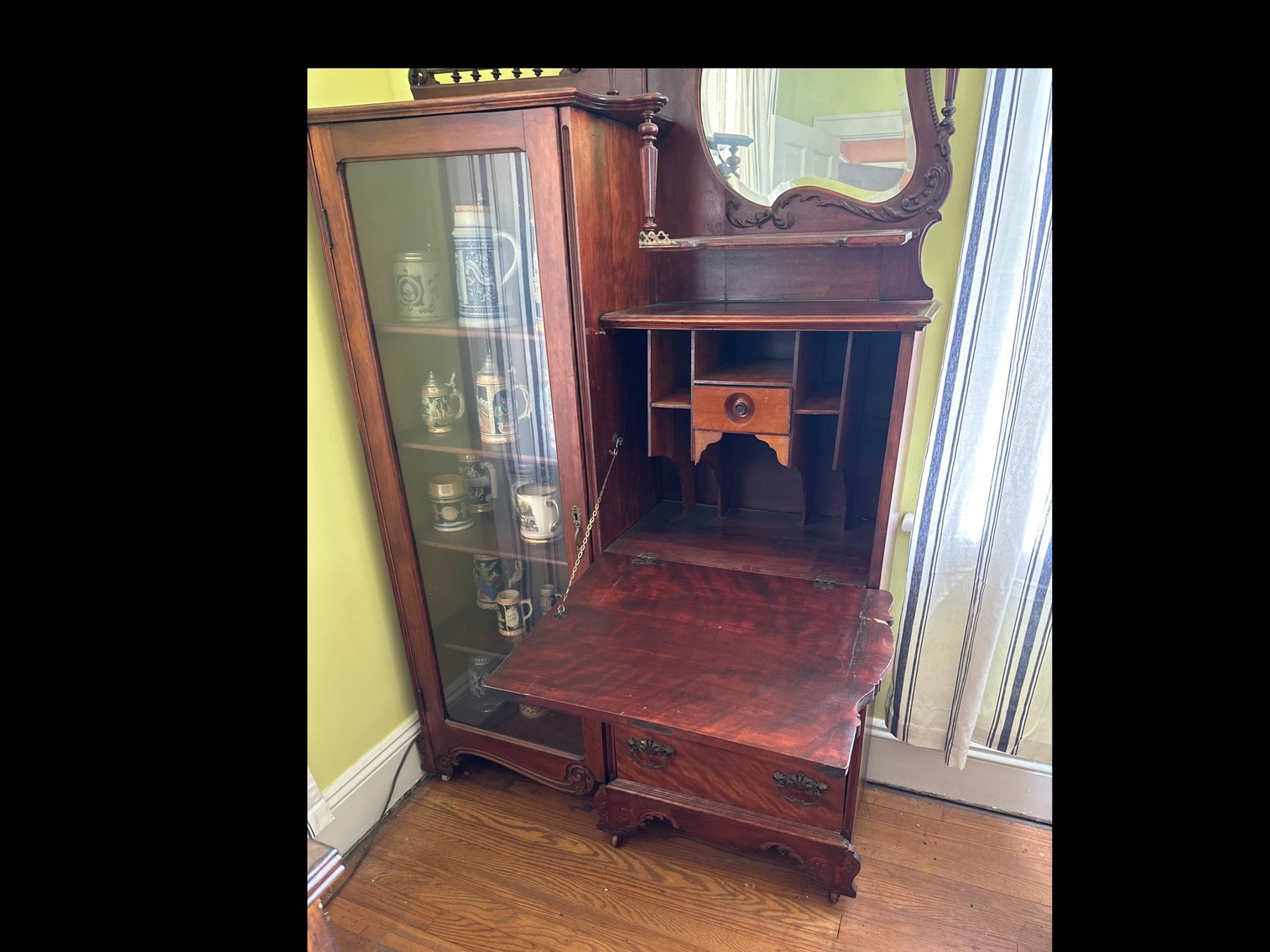 Image for Vintage secretary and curio cabinet