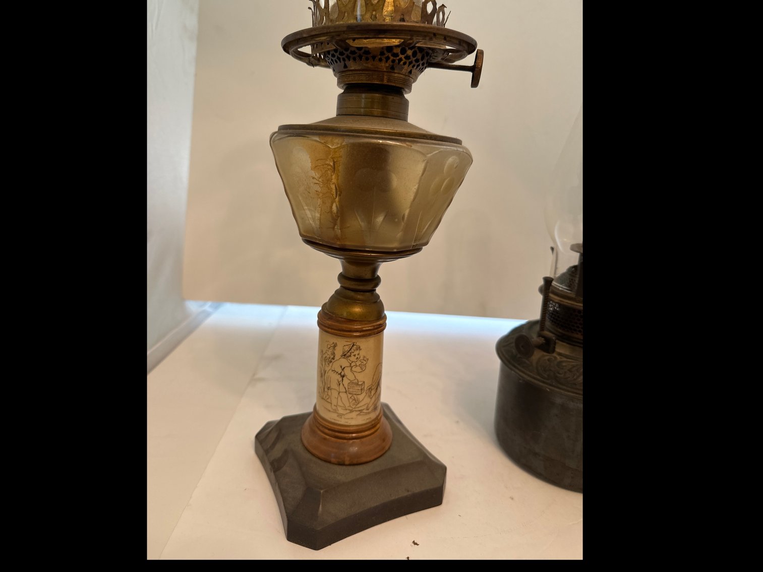 Image for Oil lamps (2) electric lamp (1)