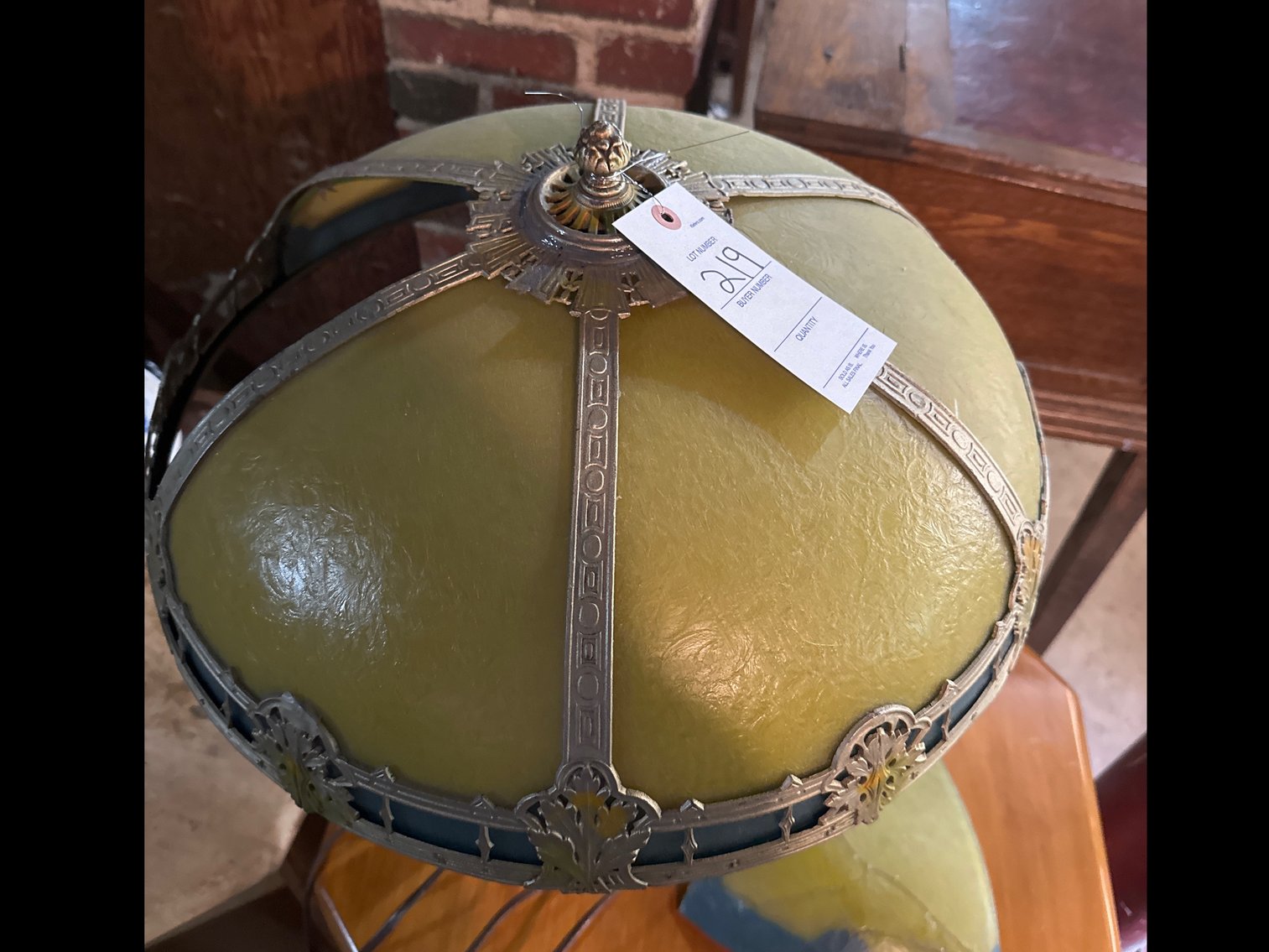 Image for Tiffany style lamp (broke shade) and table